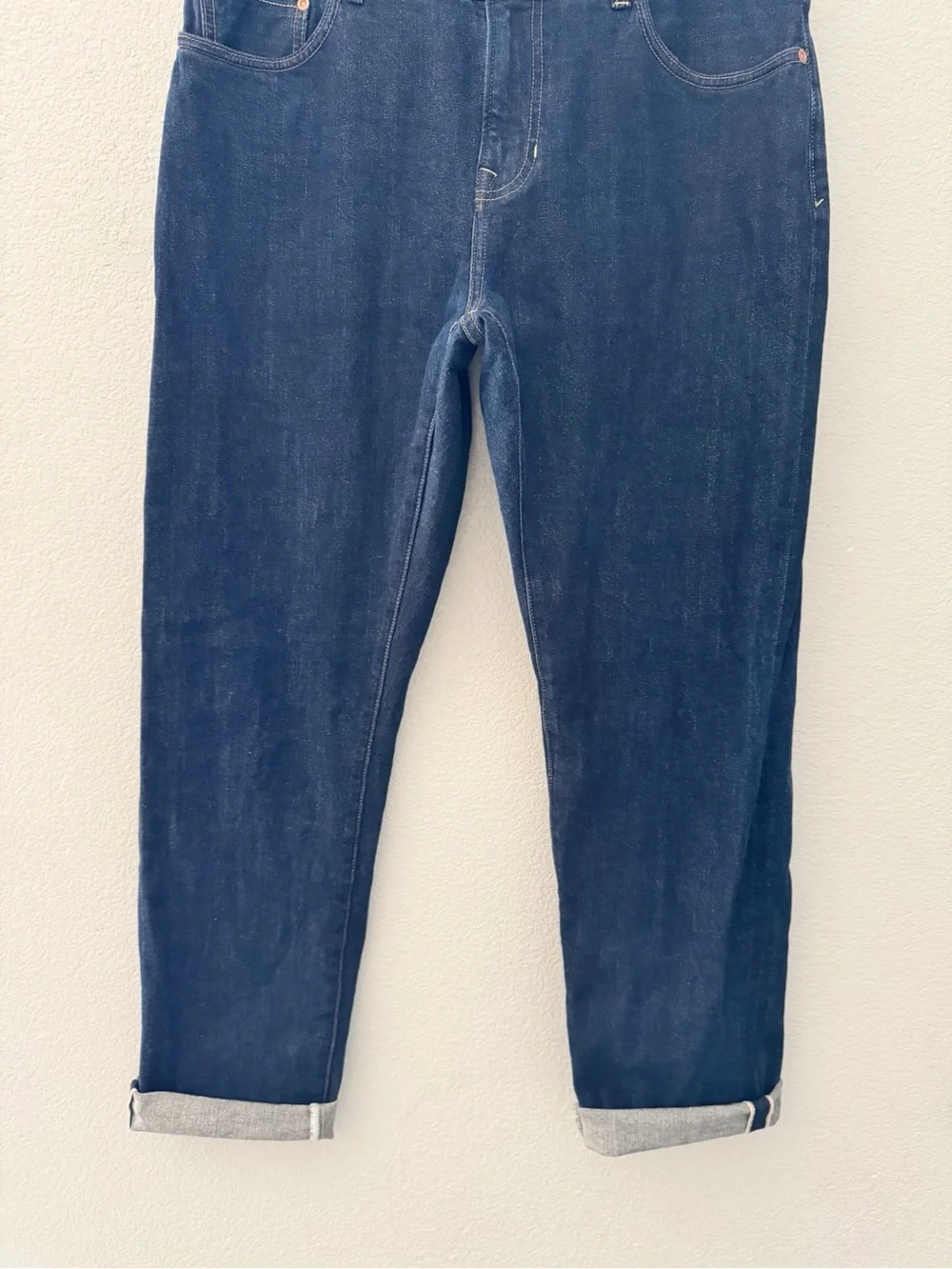 Flint & Tinder Athletic Tapered Selvedge Jean 33 x 31 Dark Denim Classic Minimal